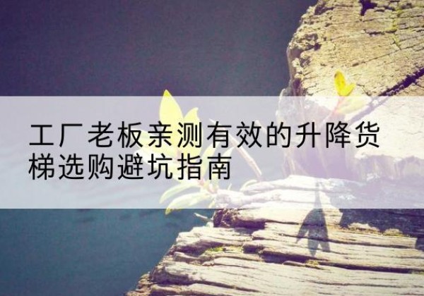 海勃湾升降货梯怎么选-工厂老板亲测有效的升降货梯选购避坑指南